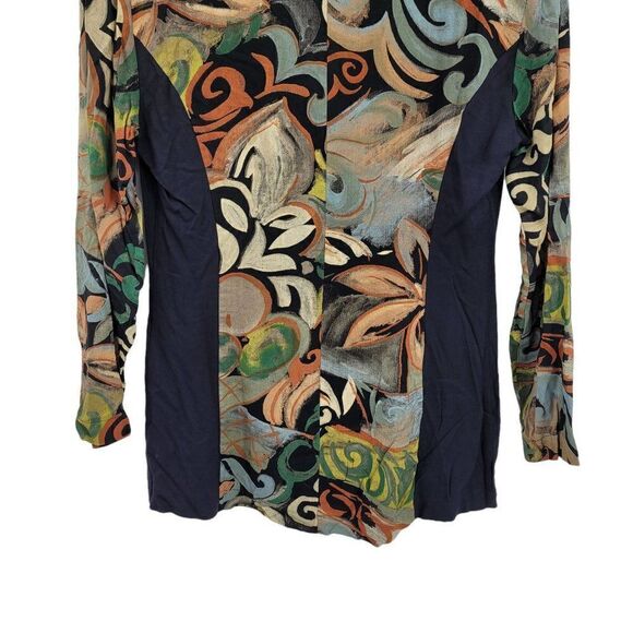 Vtg 80's Blazer Artsy Abstract Funky Zoot Suit Single Breasted Long Line Sz S - Picture 9 of 10